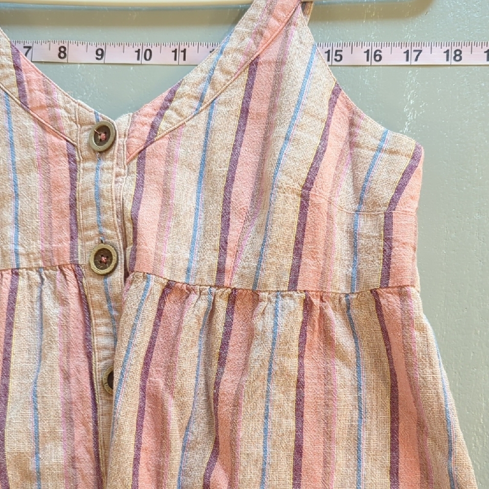 Maeve Anthropologie Babydoll Tank Top size 8 Pink Stripes - Picture 5 of 7